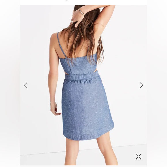 Madewell Chambray Cutout Cami Mini Dress in Classic Indigo - Picture 3 of 11